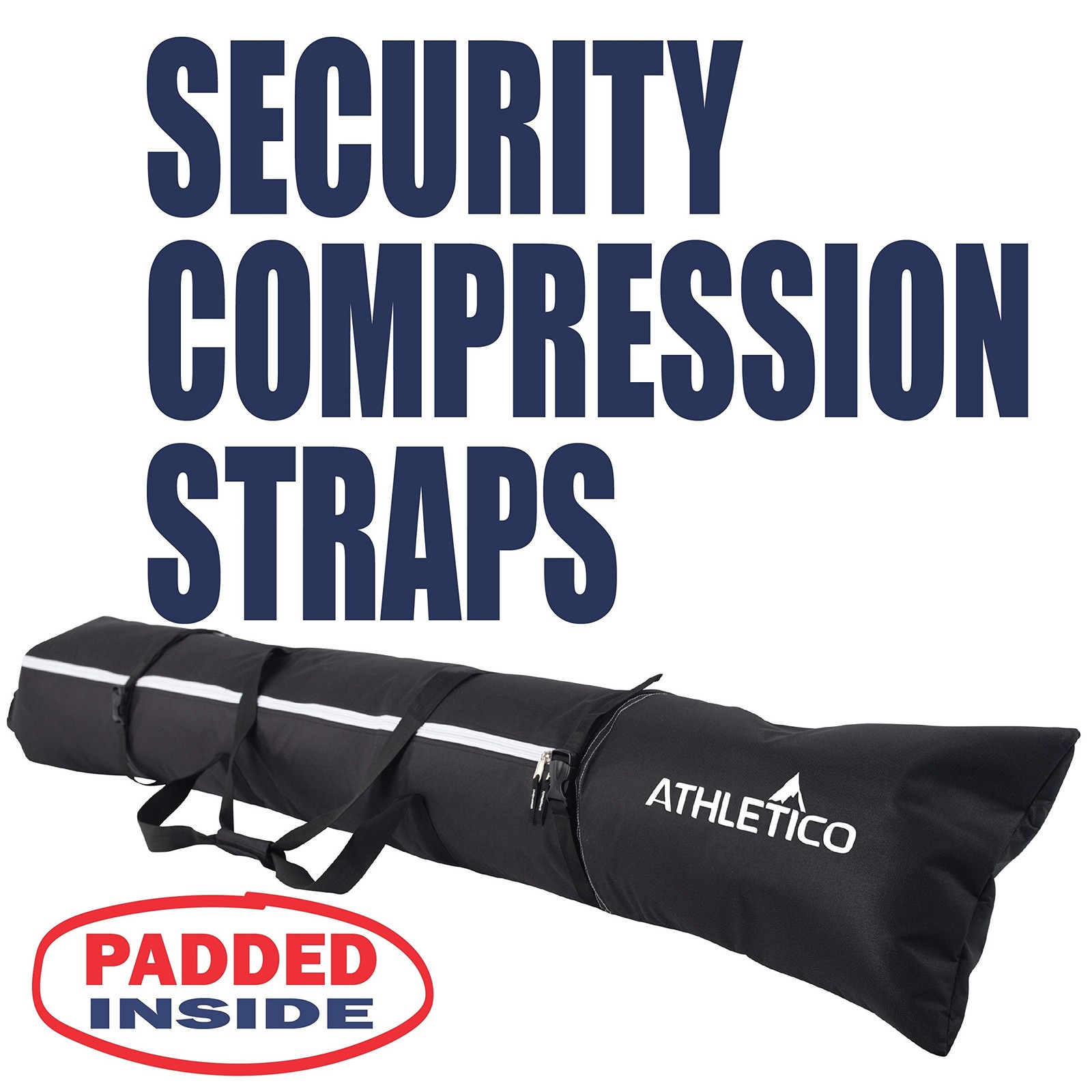 Athletico Padded Ski Bag Combo - & Separate Large, Black (Padded)
