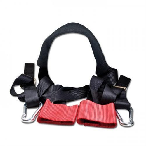 Handlebar Strap Set Nylon Red Black incl. Lashing Straps with Carabiner Tensile Strength 90