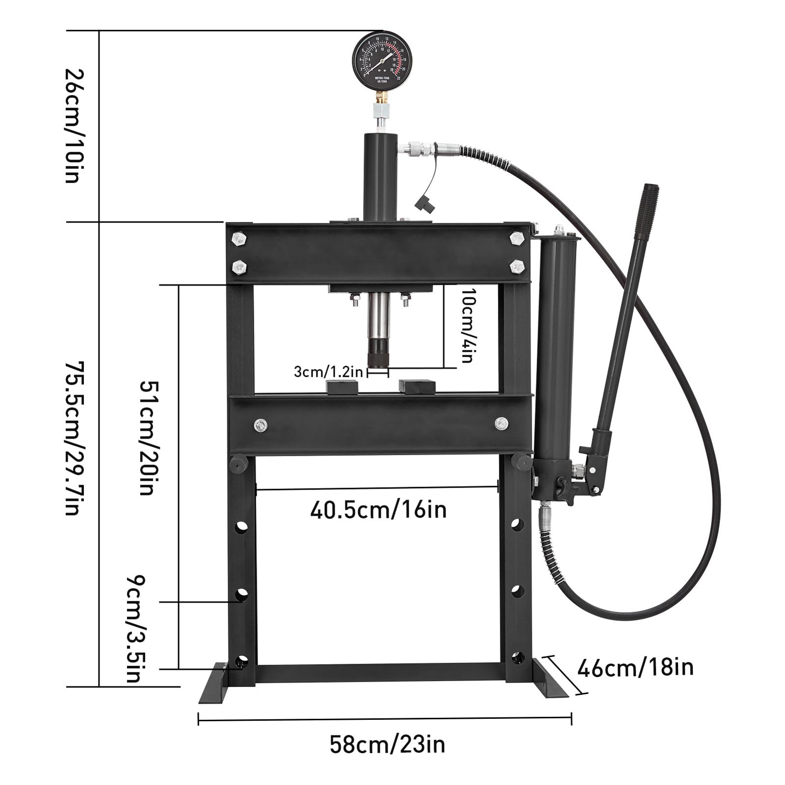✨Hydraulic Press 10Ton,Heavy Duty h-Frame Garage Hydraulic Shop Press,Worktable