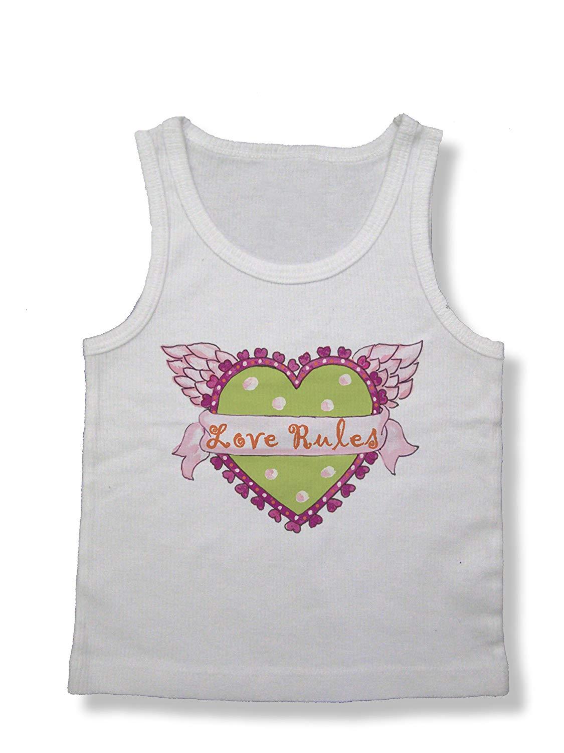 Light of Mine Designs Love Rules Rib Cotton Infant Tank Top, 12-18 Months