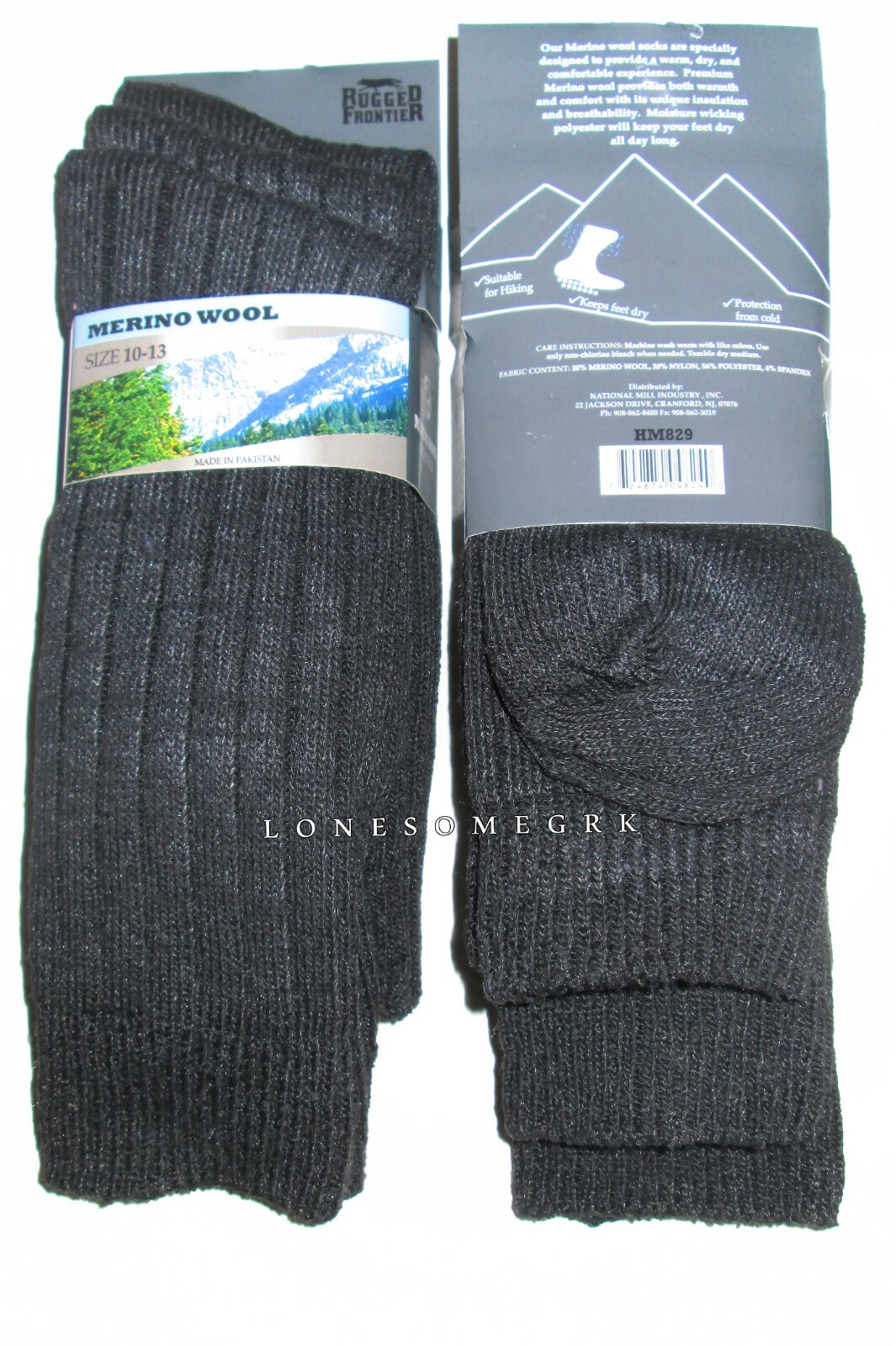 3 / 6 Pairs Mens Merino Wool Blend Moisture Wicking Thermal Casual / Dress Socks
