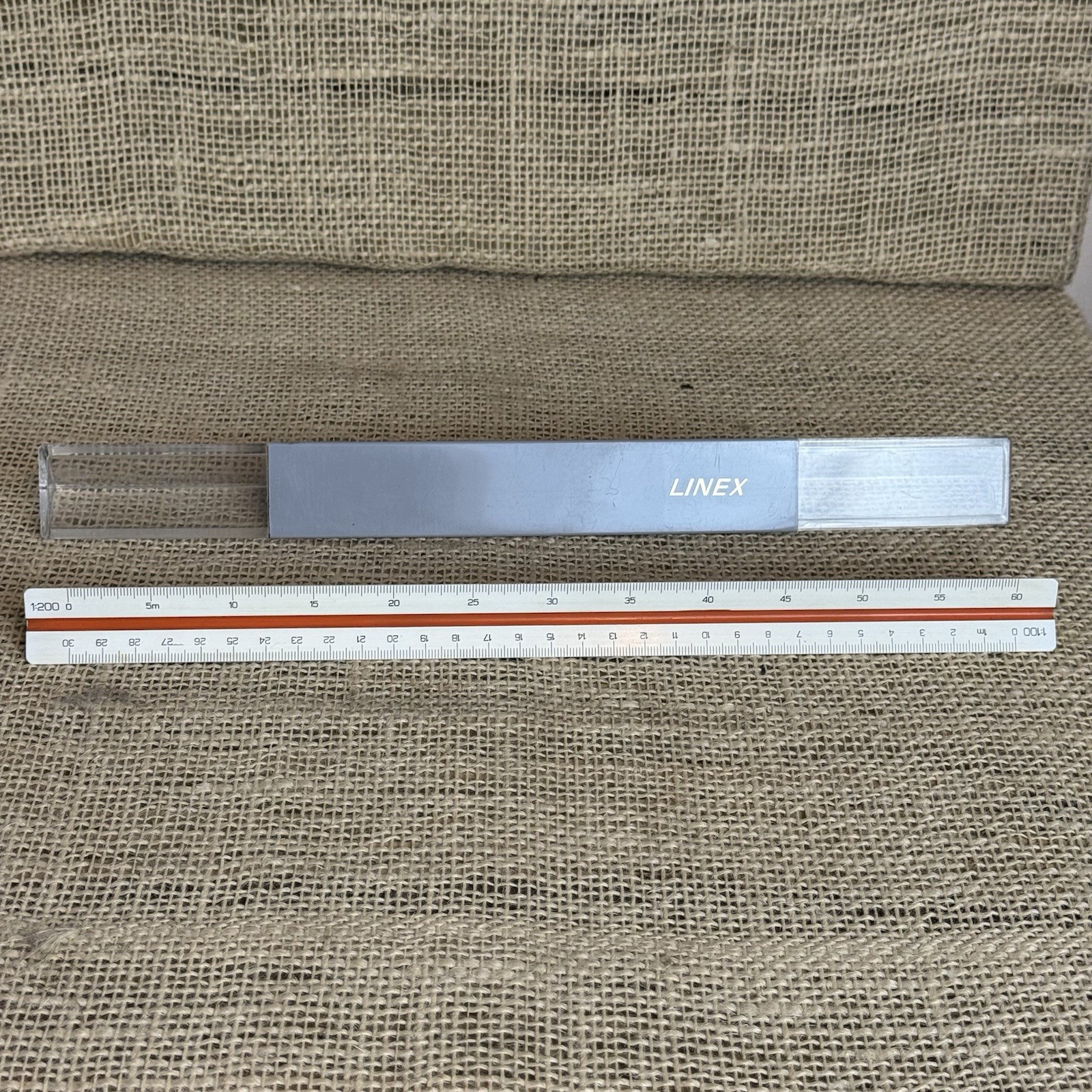 Linex 302 Triangular Graphics Engineering Drawing ruler in original case