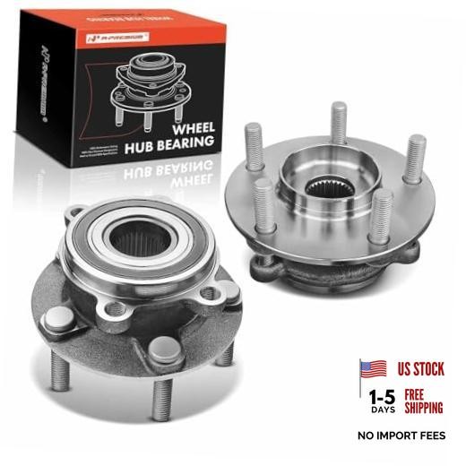 2 x Front Wheel Bearing and Hub Assembly with 5-Lug Compatible with Pack of 2