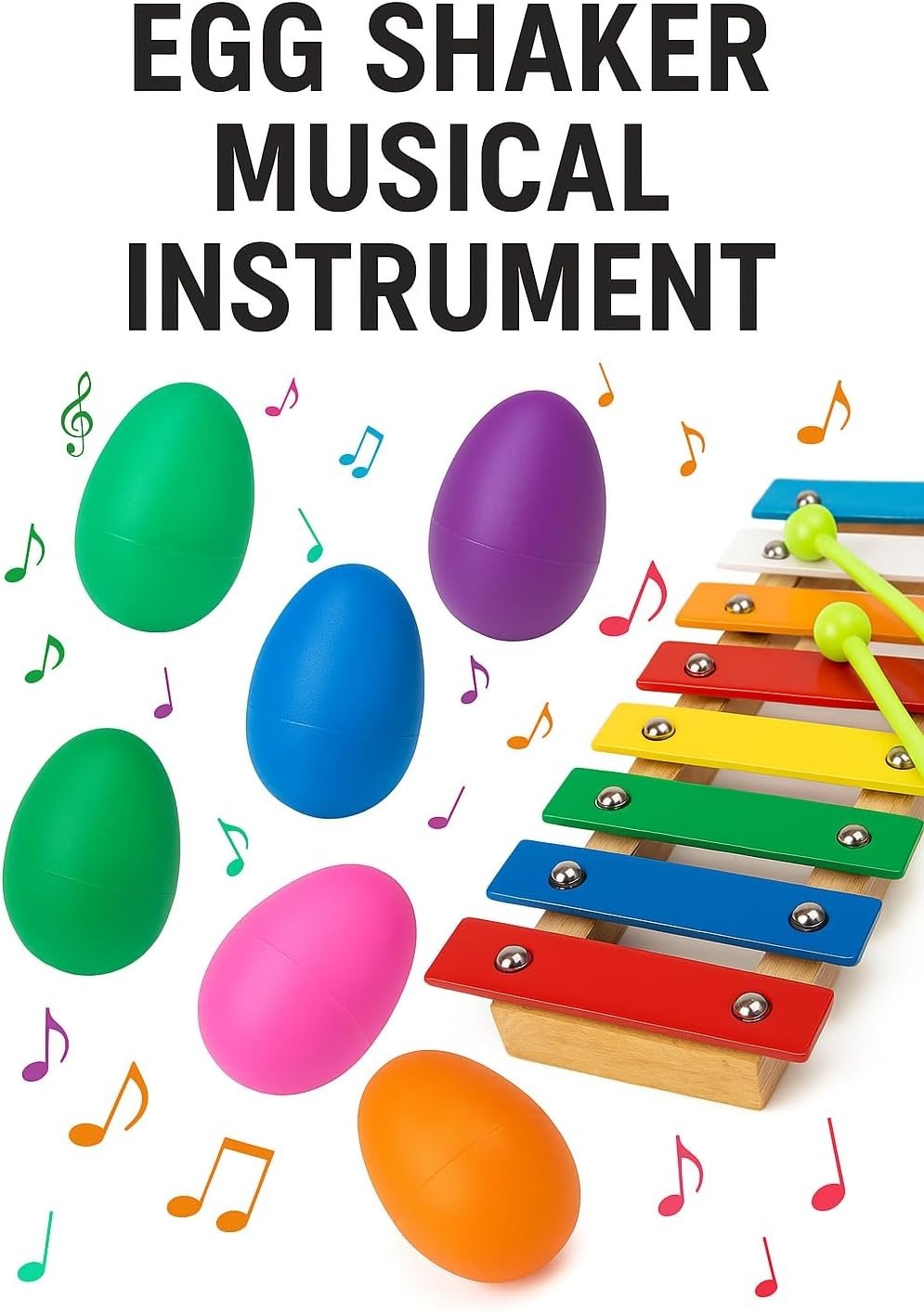 18 PCS Easter Egg Shakers for Kids – Colorful Percussion Musical Maracas for ...
