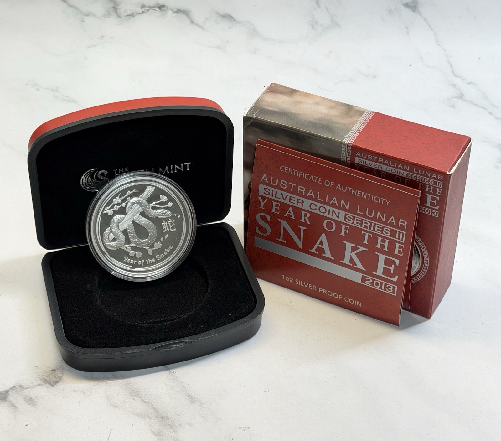 2013 Australian Lunar Year of the Snake 1oz .999 Silver Proof Coin