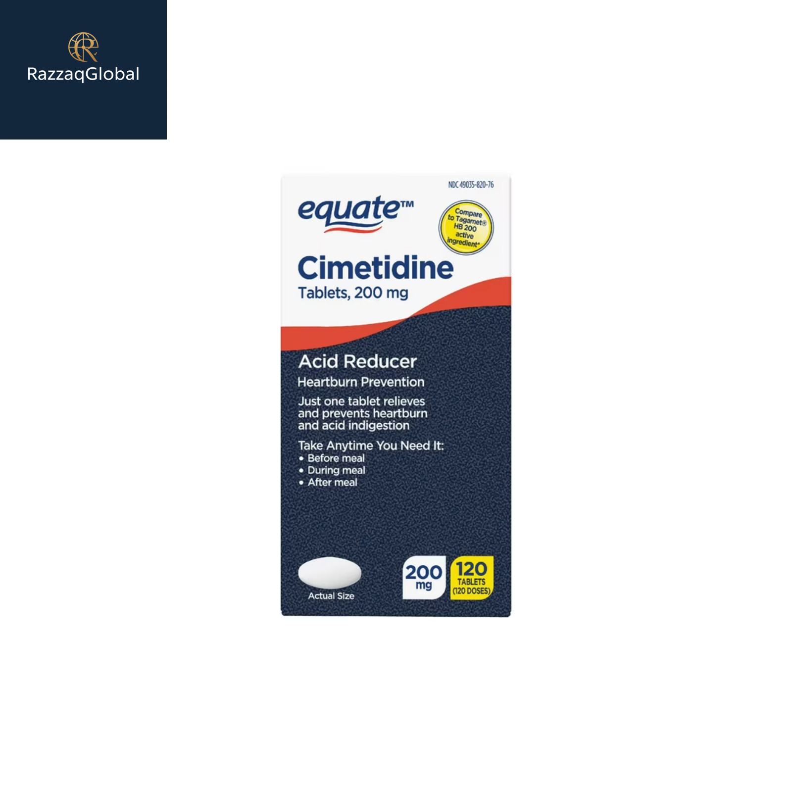 Equate Cimetidine 200mg Tablets Acid Reducer 120 Ct