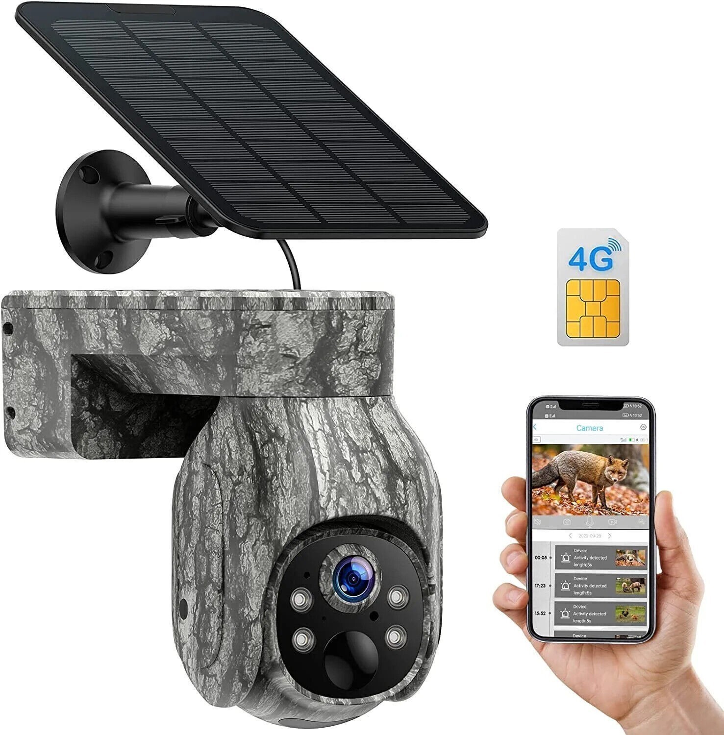 4G LTE Mobile Security Camera System Wireless Solar Battery Pan With SIM Card
