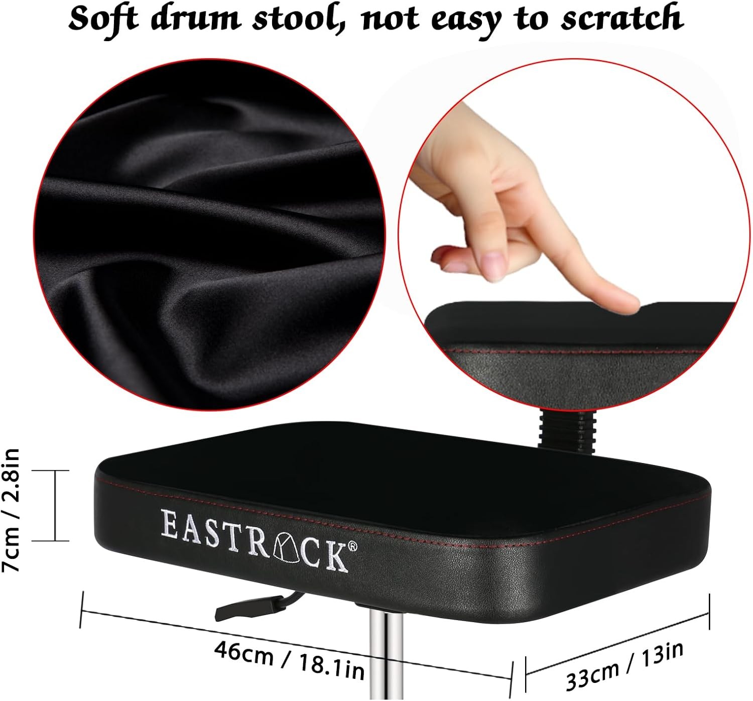 Square Drum Stool with Backrest Heavy Duty Adjustable