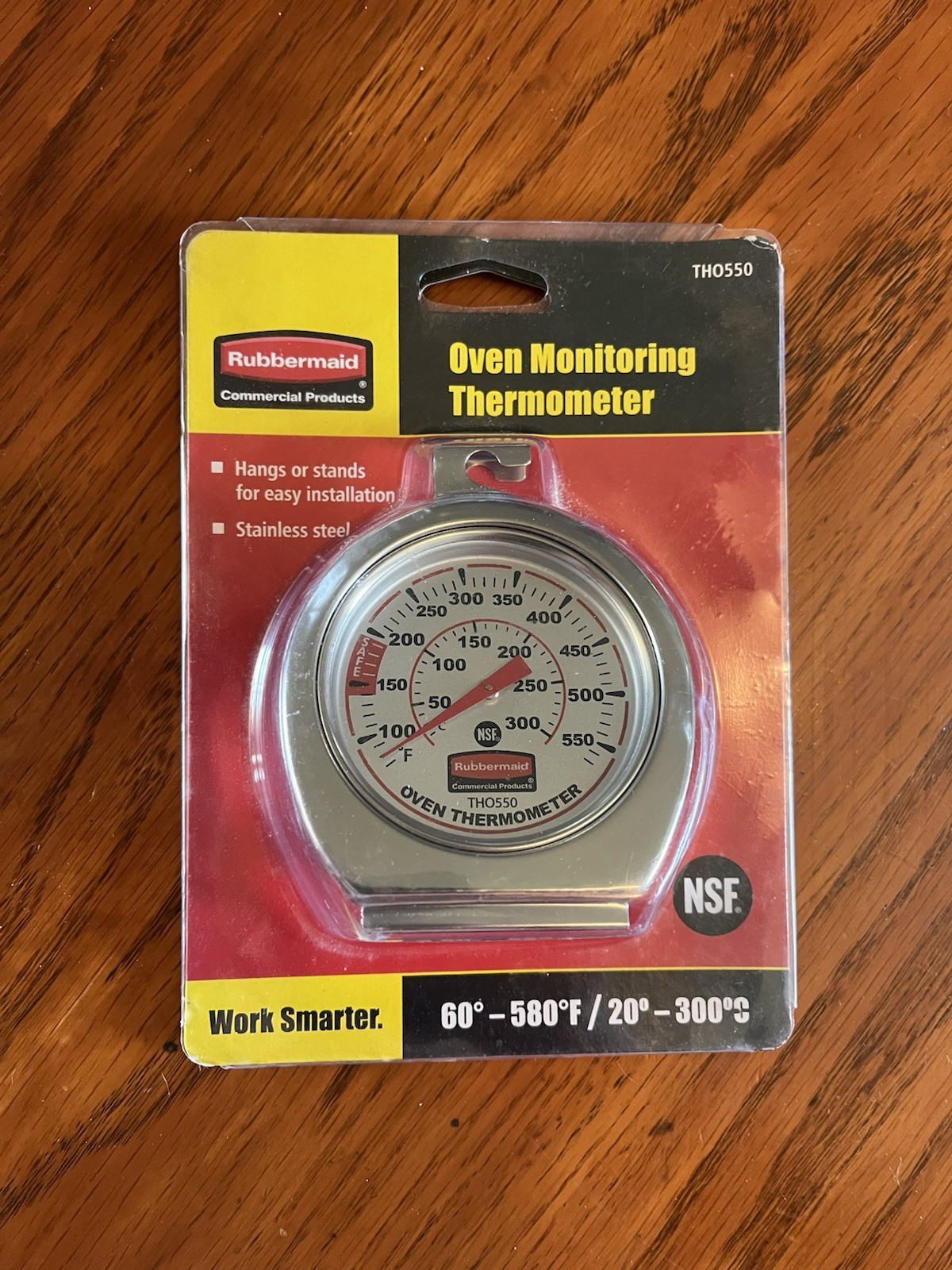 Rubbermaid TH0550 Commercial Oven Thermometer 60-580°F NSF Stainless Steel