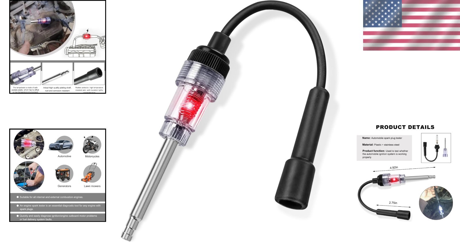 Professional Spark Plug Tester - Durable & Lightweight with Indicator Light