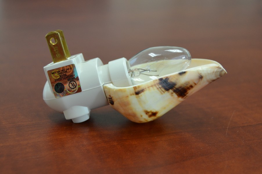 FIBER CONCH SEA SHELL NIGHTLIGHT KITCHEN BATHROOM #7186
