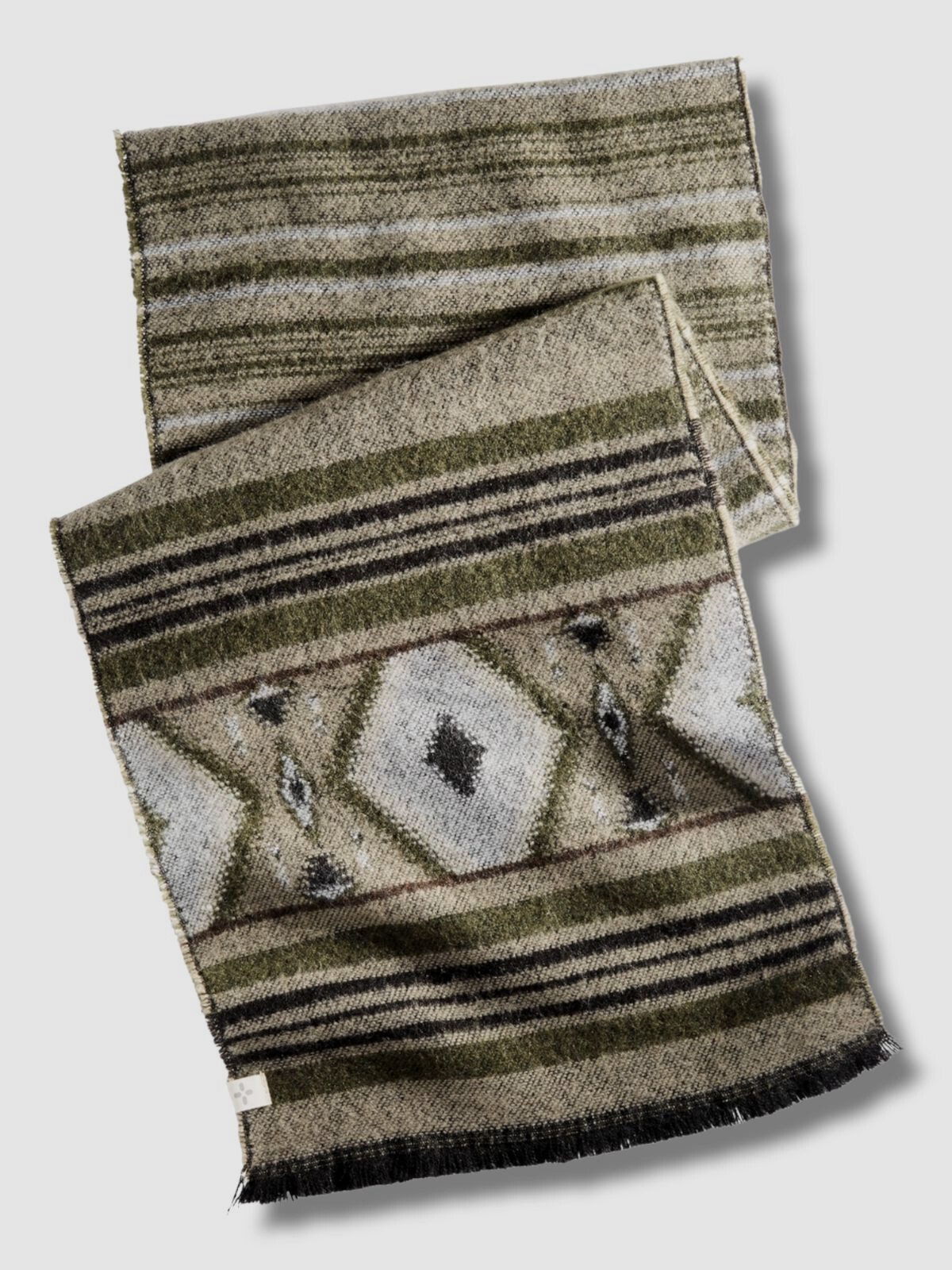 $40 Sun + Stone Men's Green Woven Patterned Scarf One Size