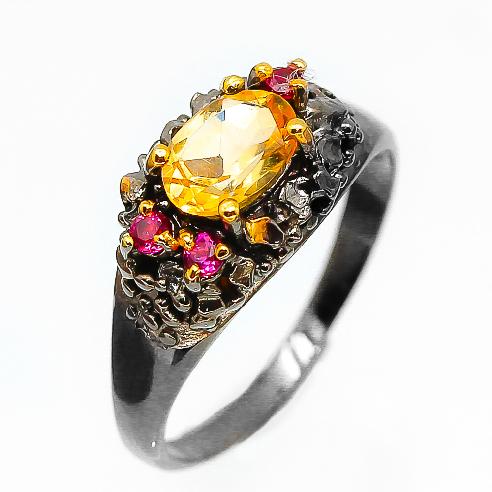 Handmade Jewelry Gemstone  Natural Amethyst Silver Ring 925 Sterling / RVS72