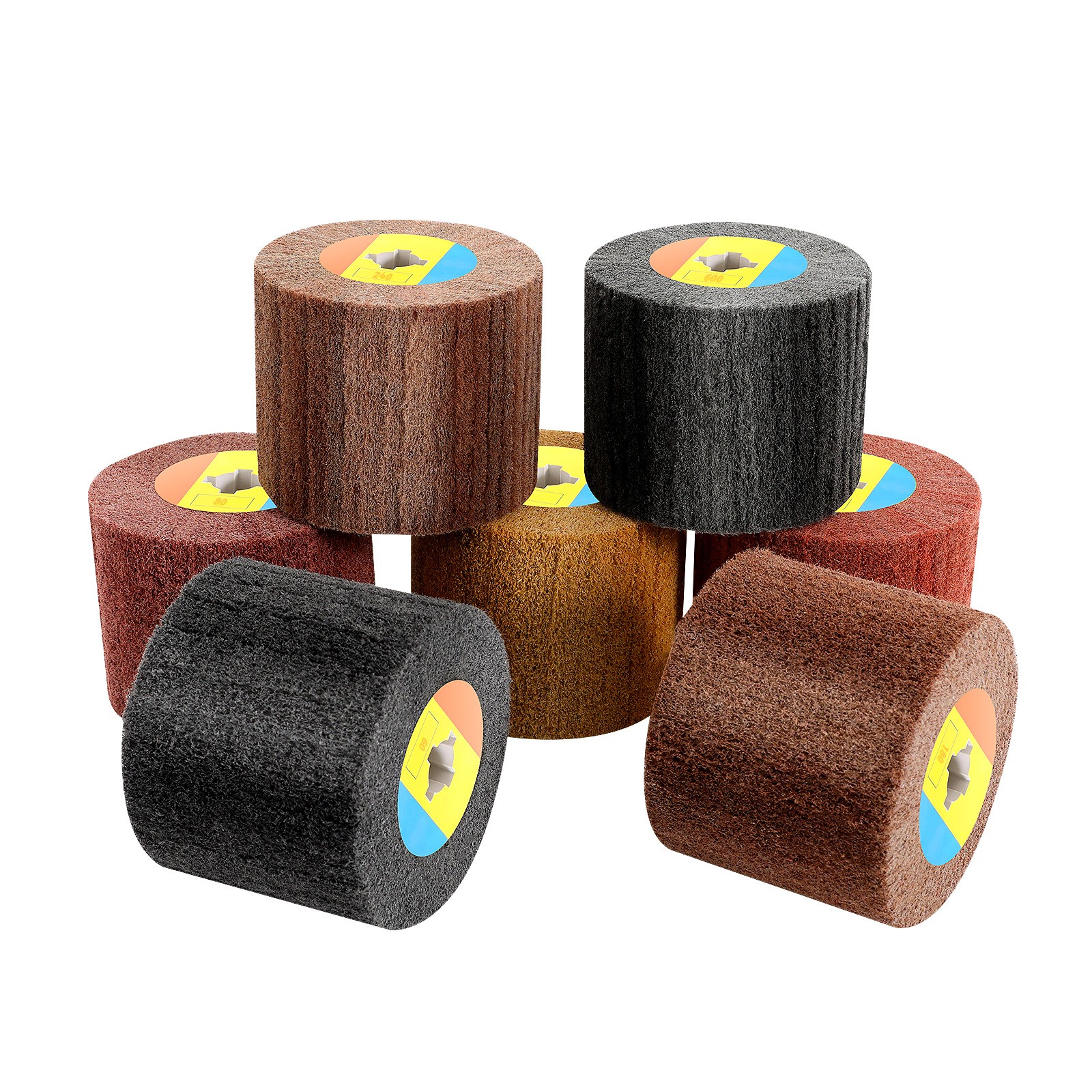 7 Pcs Wire Drawing Rapid Repair Polishing Burnishing Wheel For Polisher Sander