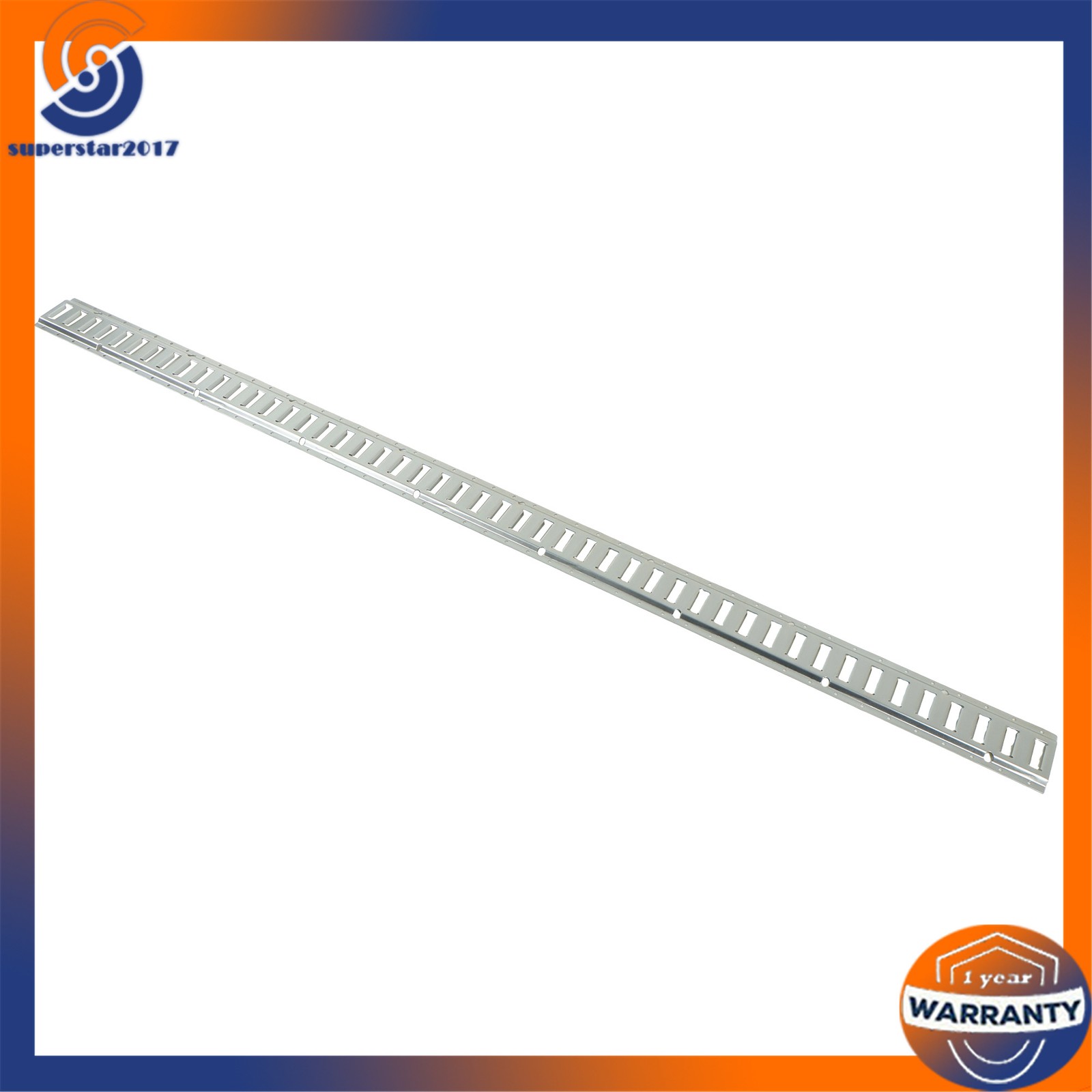 6 Pack 8 Foot Silver E Track Rails, Zinc Plated For Long Cargo Trailer Tie Down