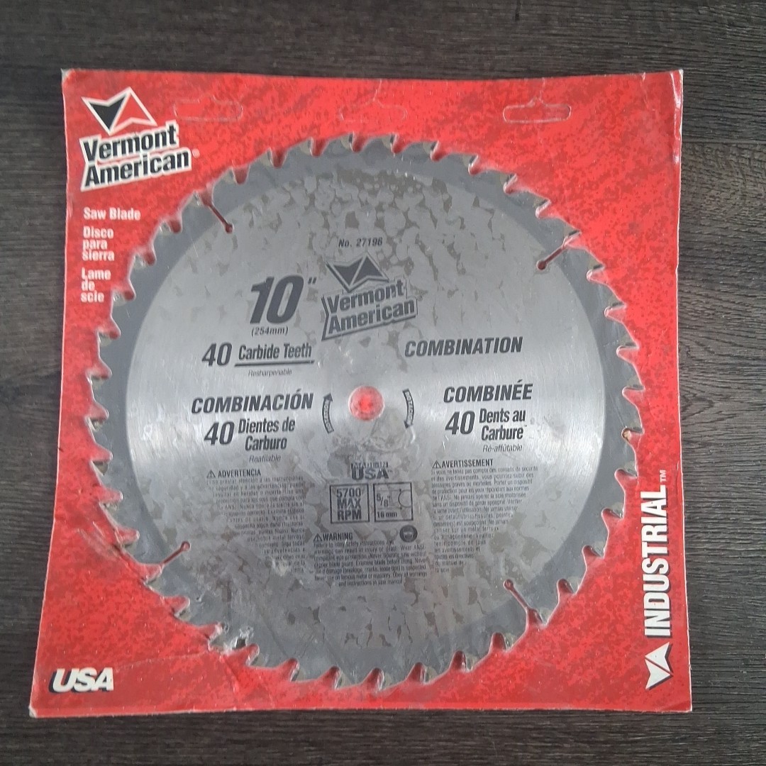 Vermont American 10" 254mm Saw Blade - 40 Carbide Teeth - 27196