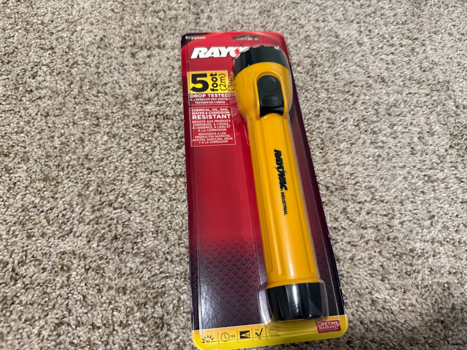 Rayovac IN3C Industrial Flashlight With Ring Hanger (NEW)