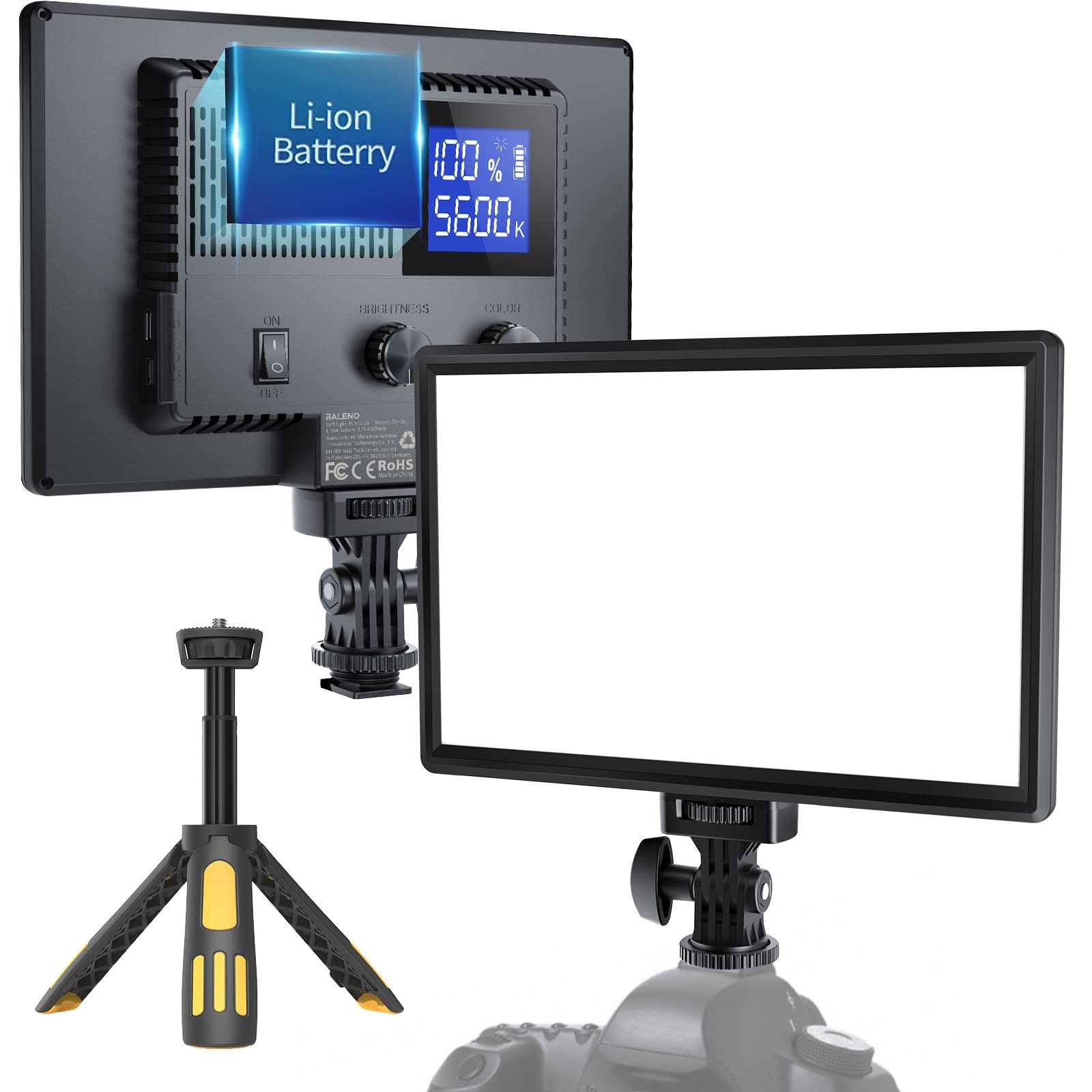 RALENO LED Video Light Panel, Camera Light for Video Conference Recording wit...