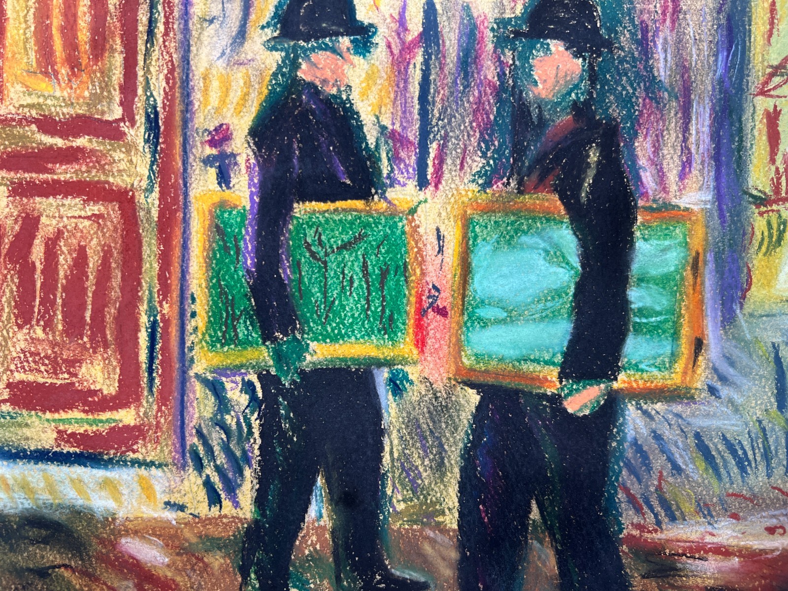 Rene Magritte (Handmade) Drawing On old Paper Signed & Stamped Mixed Media