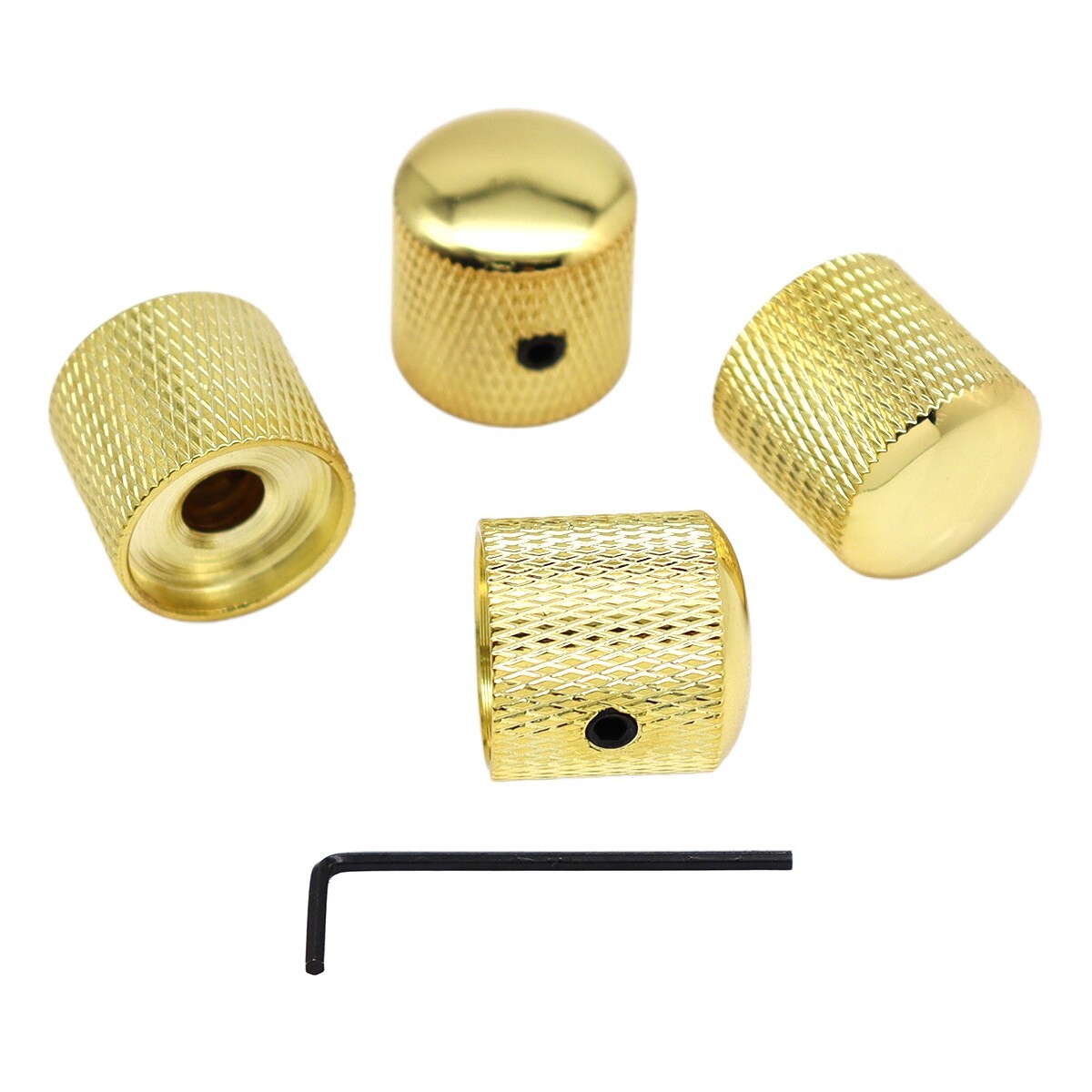 4Pcs Gold Metal Dome Knobs Guitar Bass Volume Tone Speed Control Knobs