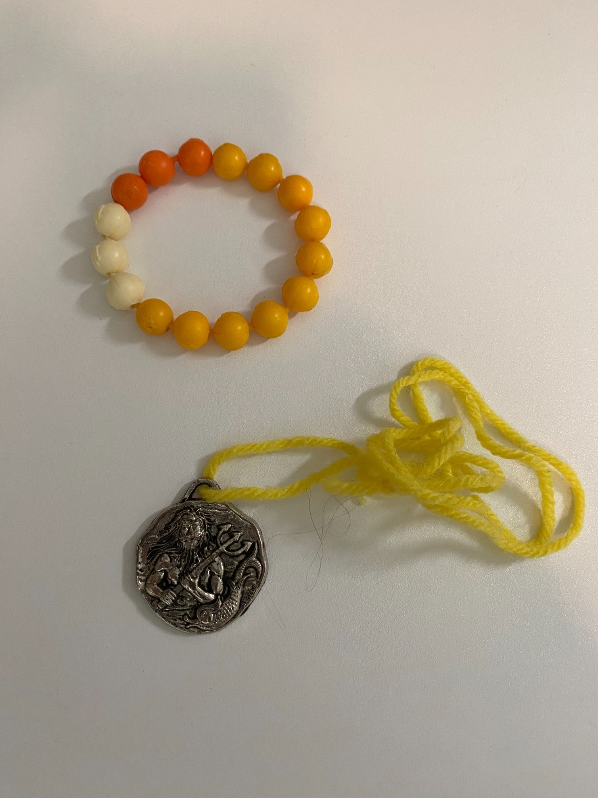 1980s Club Med Memorabilia - Bar Beads and Omnisports Poseidon Medallion