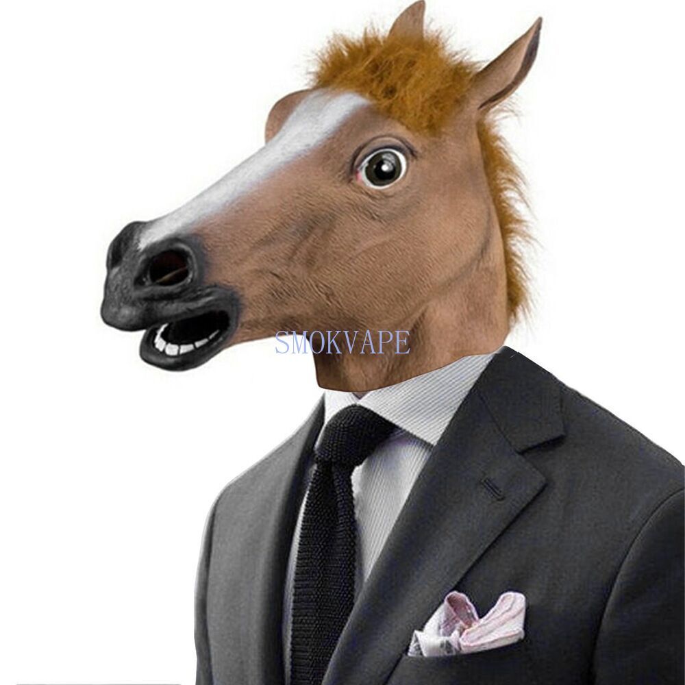 Horse Mask Halloween Party Full Head Latex Rubber Mask Novelty Fancy Prop
