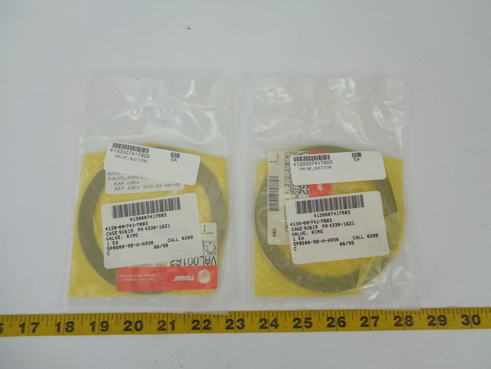 Lot of 2 Trane Valve Rings 4330-1621 VAL 0162 VAL00162 4130-00-741-7803 SKU B