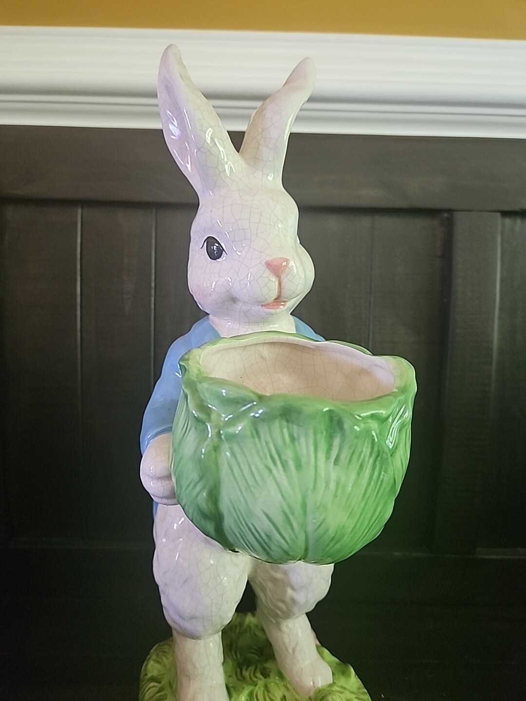 16" Easter Bunny Rabbit Ceramic Planter