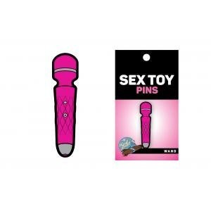 Pink Wand Enamel Pin Keychain Adult Novelty