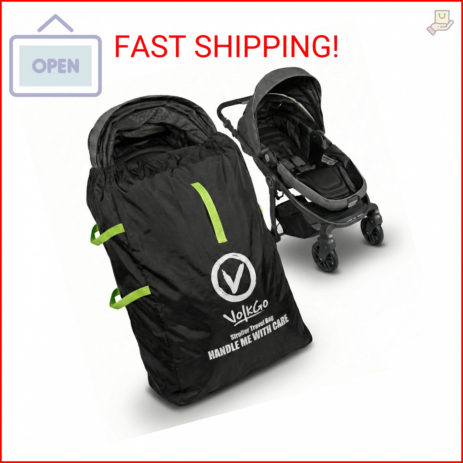 V VOLKGO Large Stroller Bag for Airplane, Jogger & Single Stroller Travel Bag -