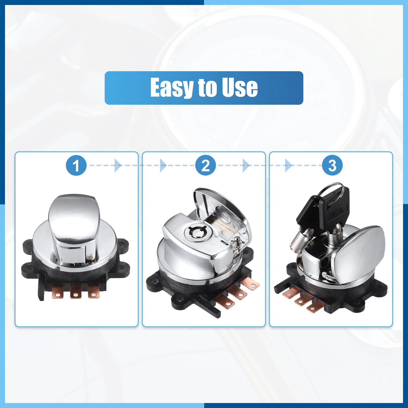1Set Round Key Ignition Switch for Harley-Davidson Softail Road King 93-13