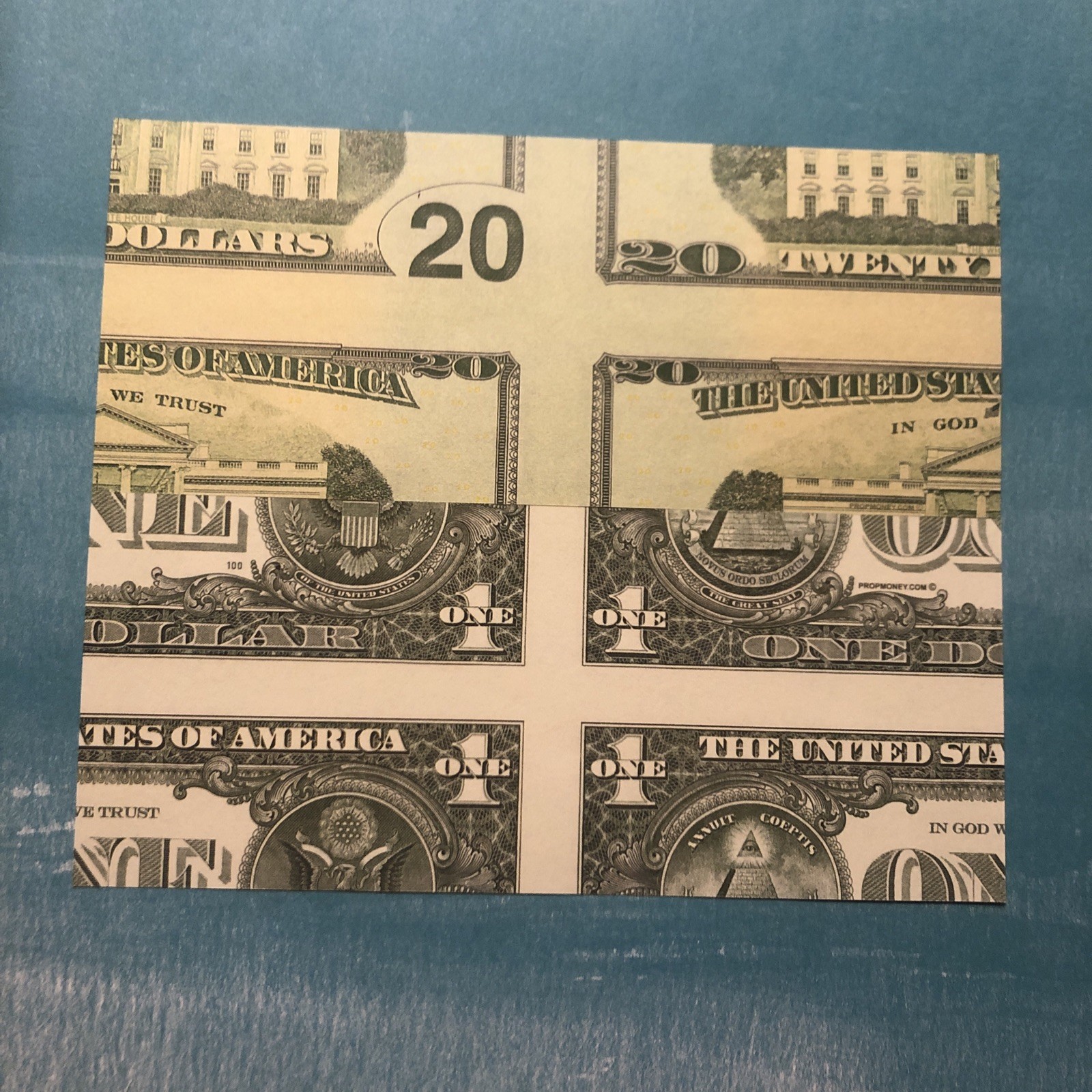 MIS-MADE $20 & $1 BILL MAGIC TRICK  - New - 2 Bills