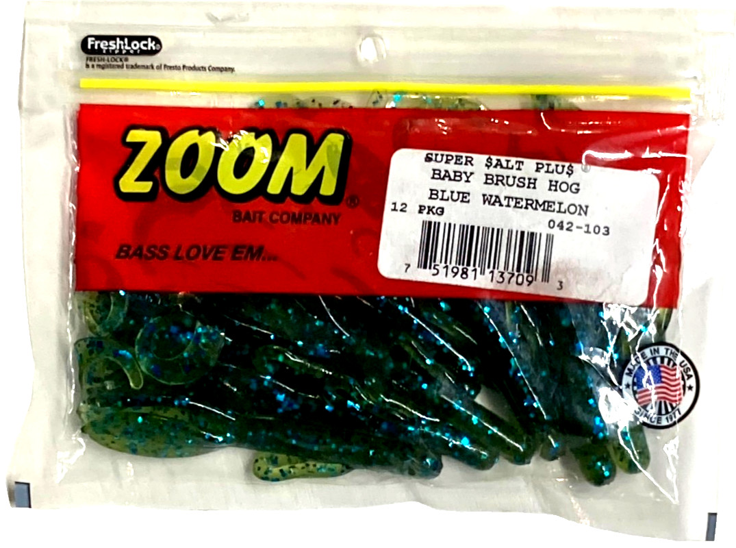 Zoom 042-103 Baby Brush Hog Blue Watermelon Super Salt Plus 12 Count Package