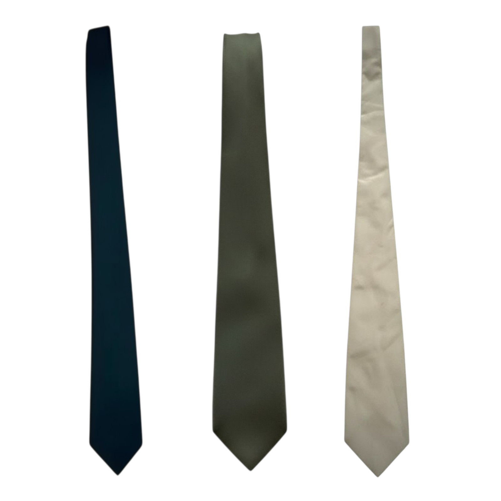 Vintage 1980s USA Military Necktie / Black, Olive Drab, and Khaki
