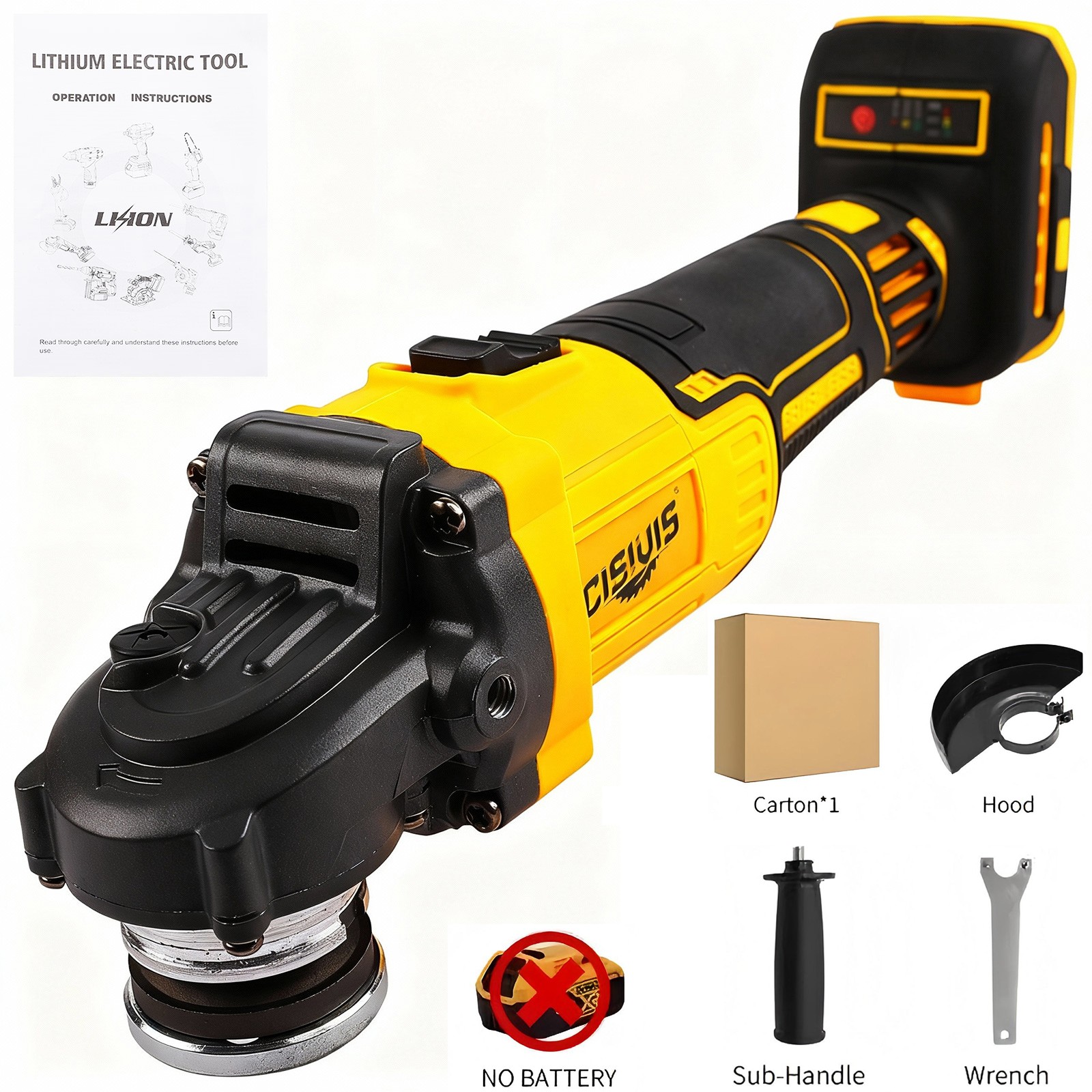 CISIVIS 4.5"/5"Cordless Angle Grinder Brushless For Dewalt 20V Battery Tool Only