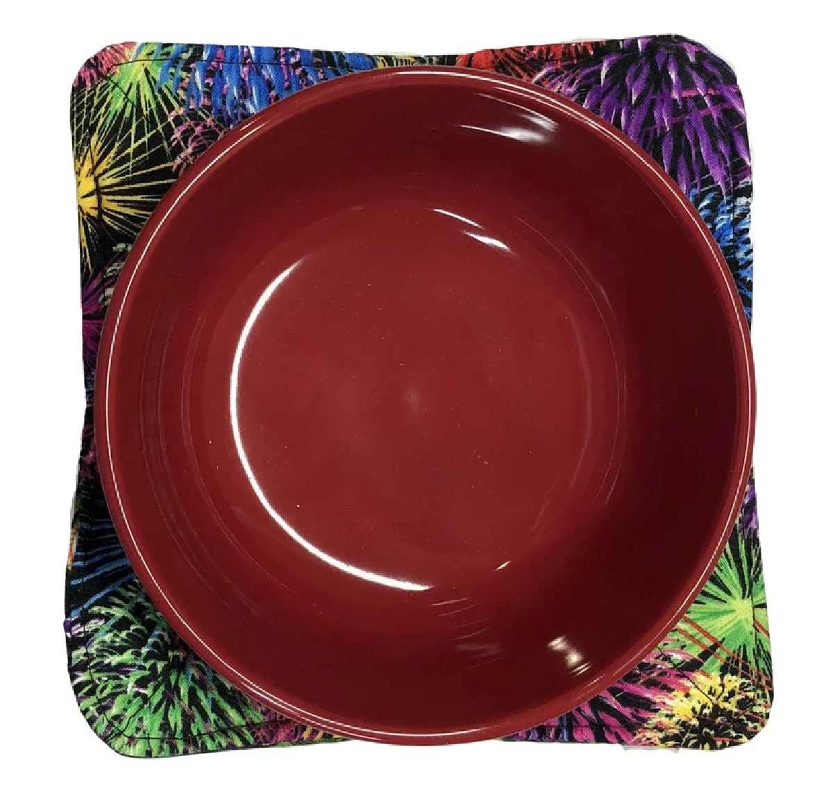 Mardi Gras Fireworks Celebration Microwavable Reversible Soup Bowl Cozy