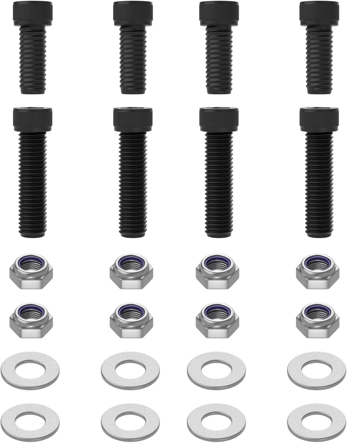 Hardware Kit for Mounting Racing Seat Slider & Seat Bracket w Washers Bolts Nuts