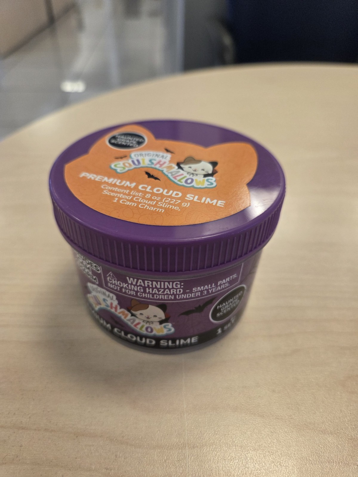 Squishmallows Premium Cloud Slime Haunted Grape Scented 8 oz w/ Charm