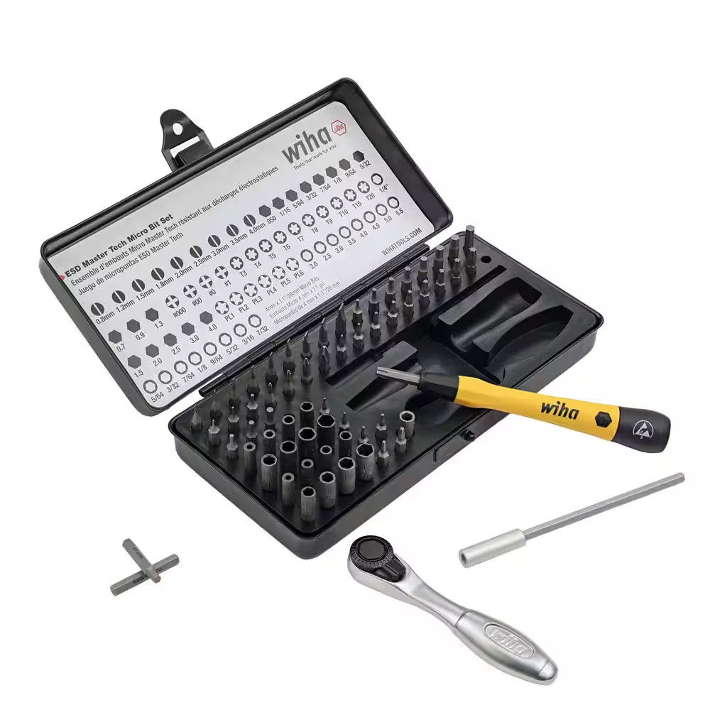 65 Piece System 4 ESD Safe Master Technician'S Ratchet and Micro Bits Set