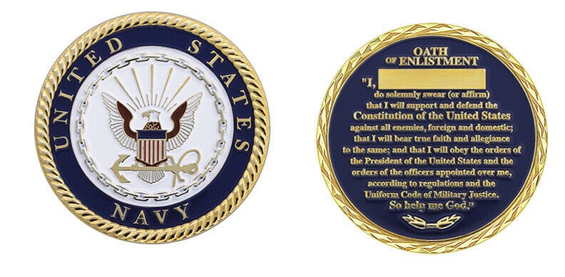Challenge Coin U.S. NAVY OATH OF ENLISTMENT CHALLENGE COIN