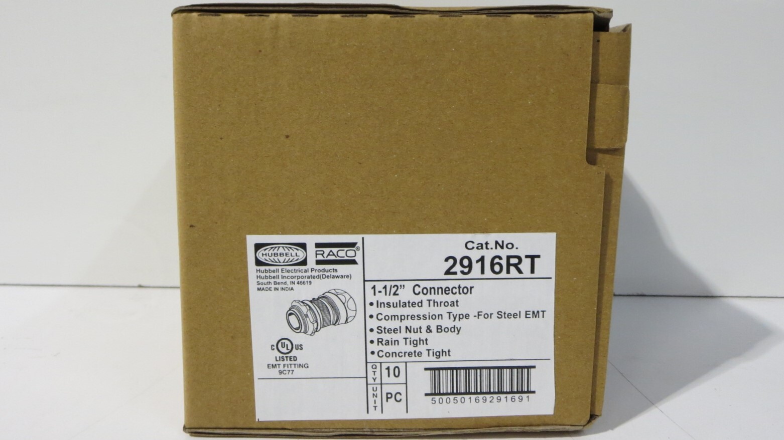 HUBBELL 2916RT 1-1/2 in. Connector, Insulated Insulated (LOT OF 10)