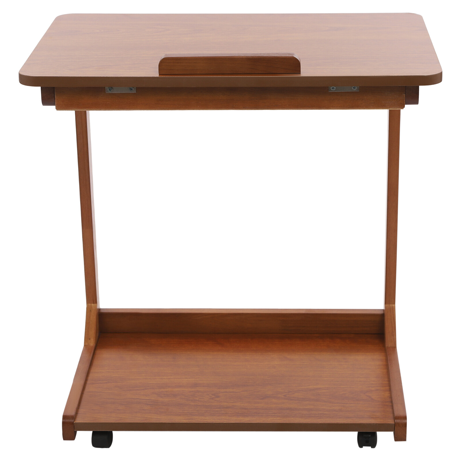 Modern C Shaped Table C Table with 4-Wheels Couch Table C-Shaped End Table Home