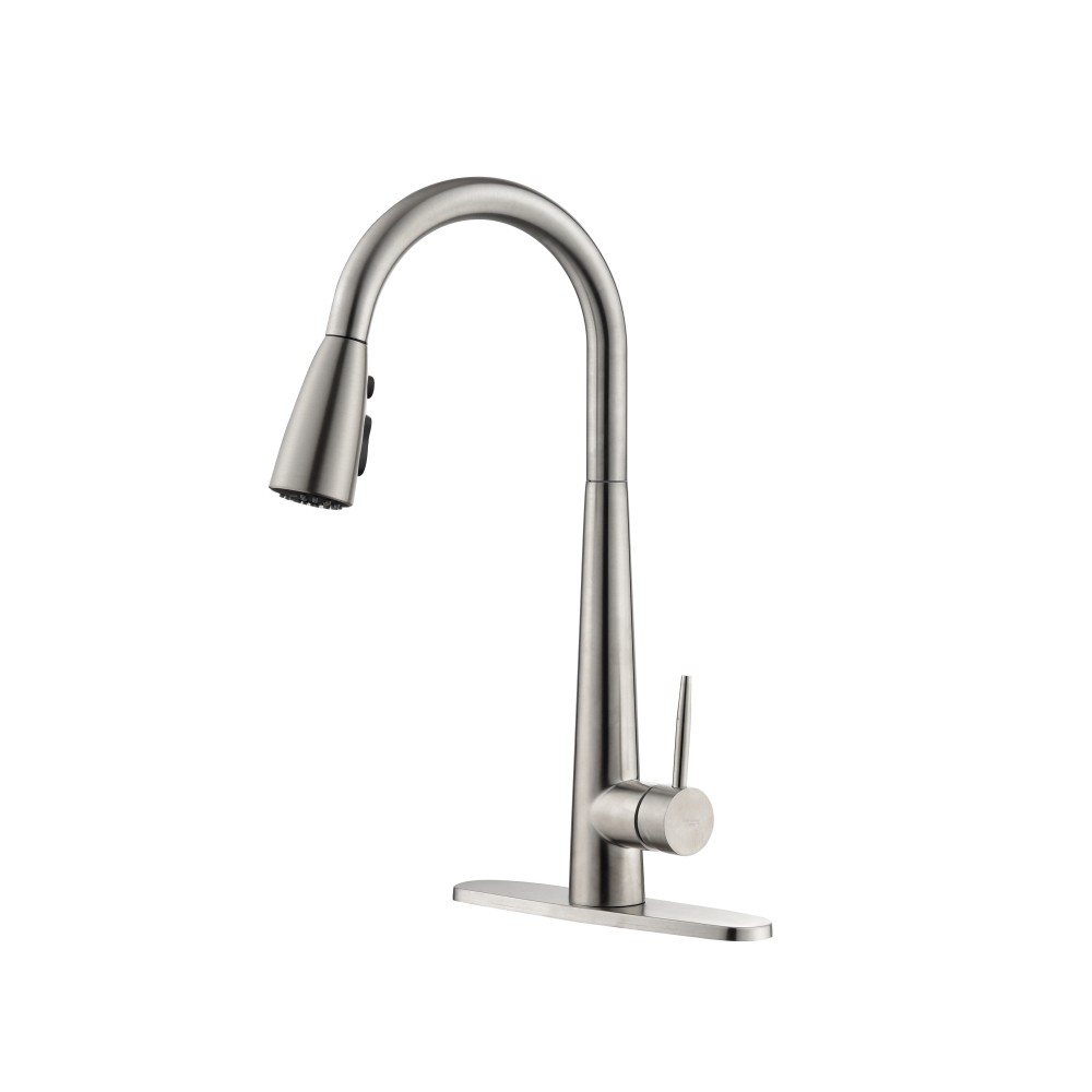 Kitchen Faucet with Pull Down Sprayer Brushed Nickel High Arc Single Handle