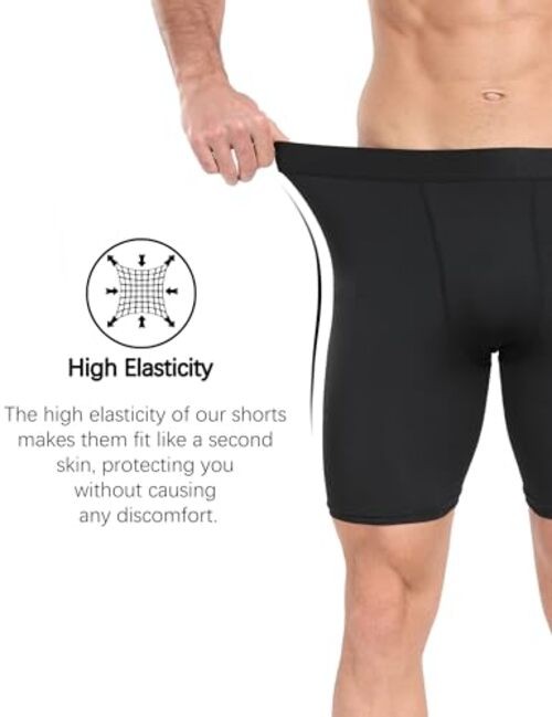 4 Pack Compression Workout Shorts Men Performance Sports Large 4 Pack: Black