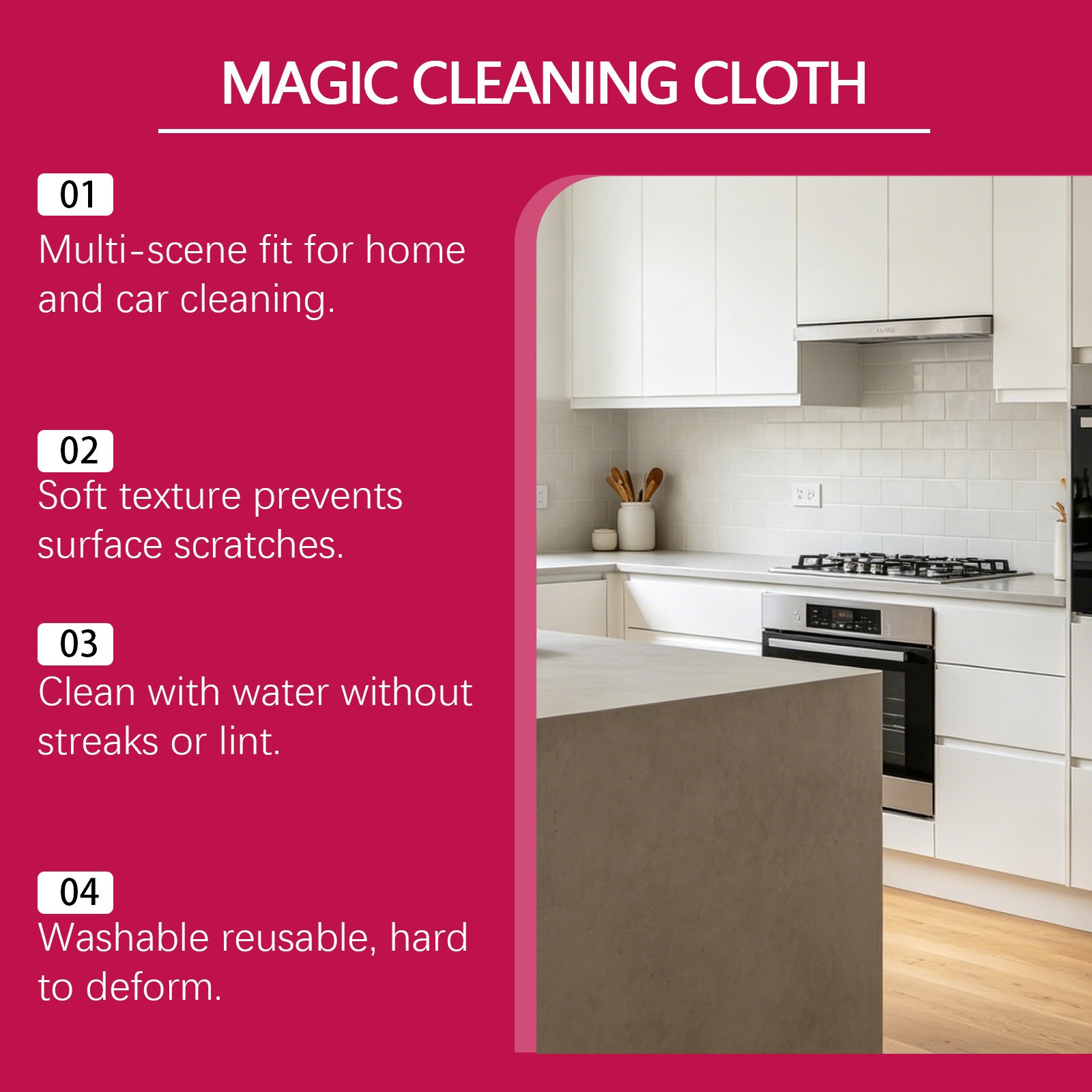 6Pack,Genie Magic Cleaning Cloth Microfiber Cleaning Cloths ,Reusable New