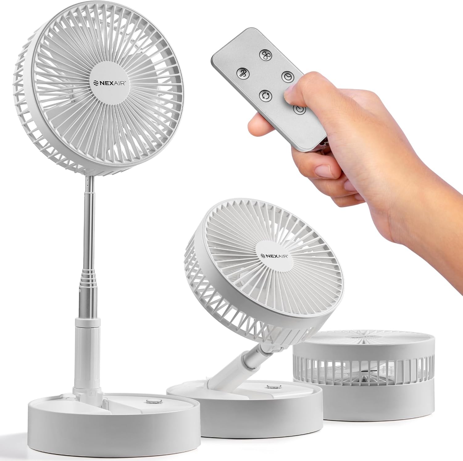 8" Foldable Fan, Oscillating 4 Speed Portable Fan Adjustable Height