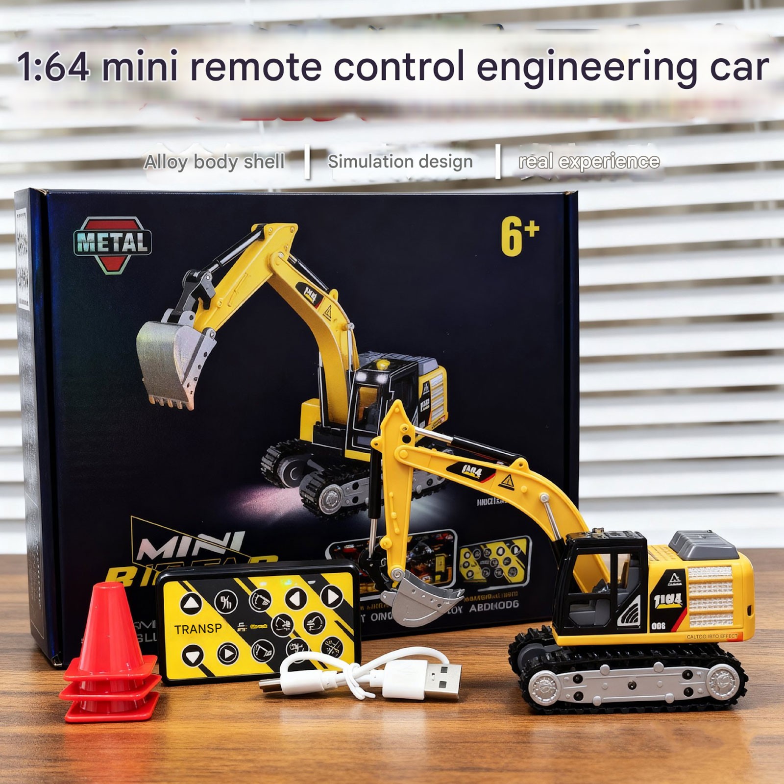 1/64 Remote-controlled alloy forklift Engineering vehicle Tabletop toys Model
