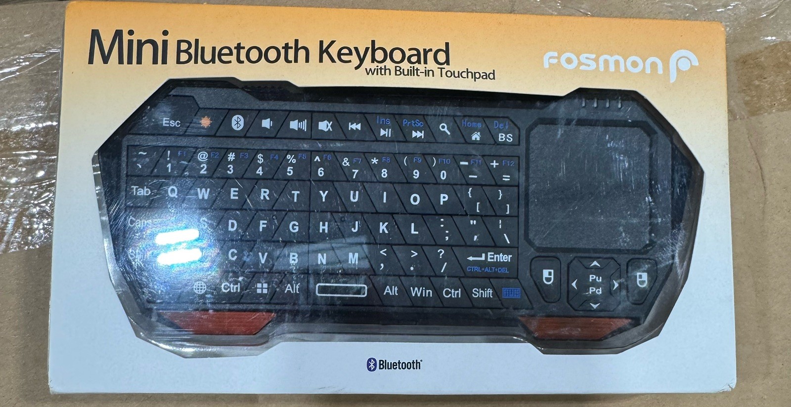 Fosmon 30FT Mini Wireless Bluetooth Keyboard Touchpad for iOS Android Windows