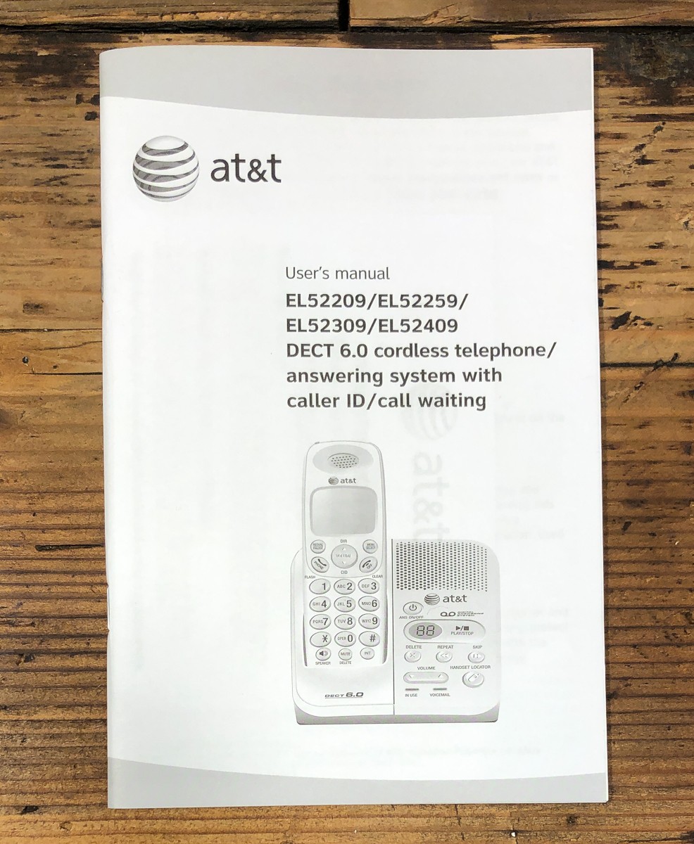 AT&T ATT EL52209 EL52309 EL52259 EL52409 Phone Owners / User Manual *Original*