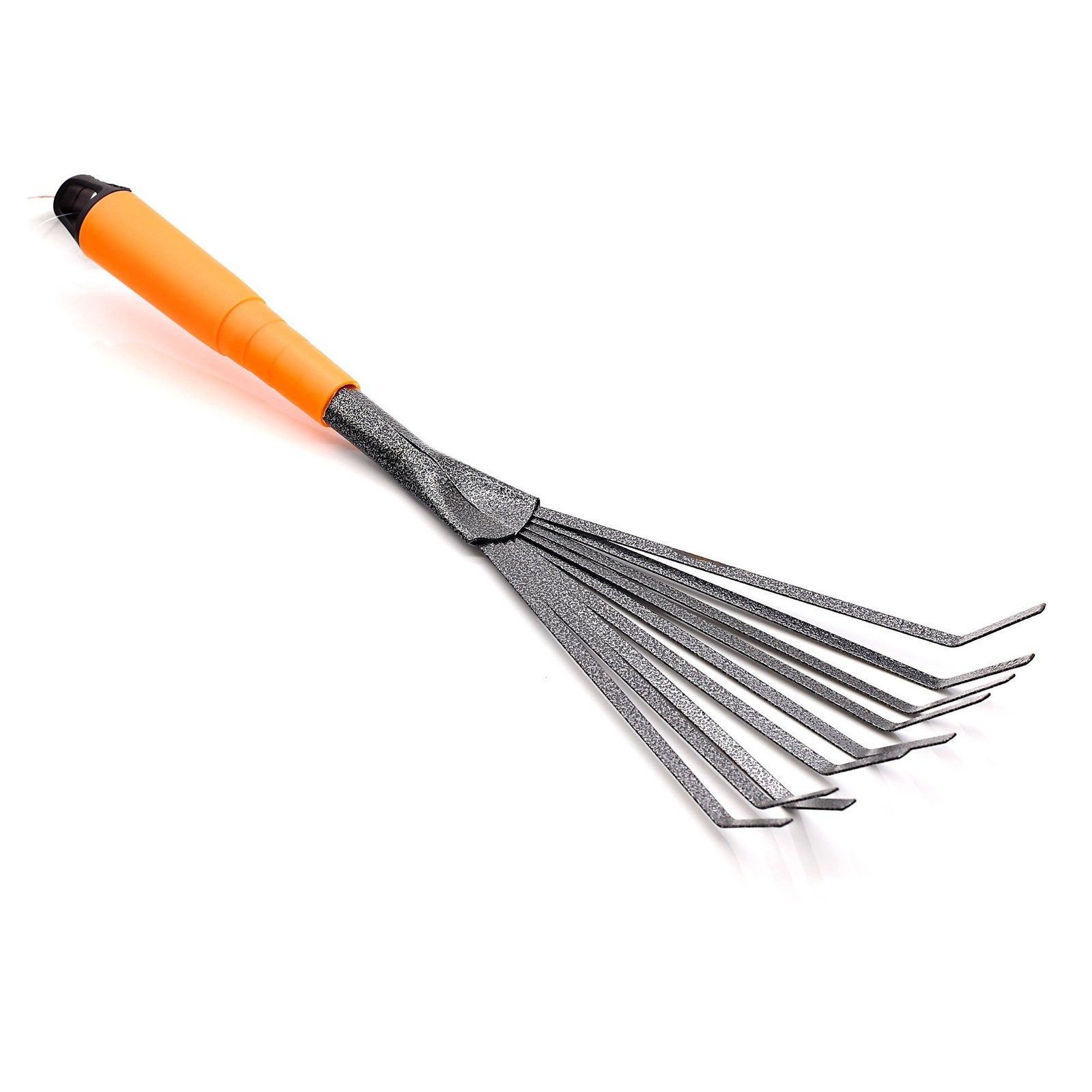Steel Hand Rake Soil Tiller with Ergonomic Handle, Small Leaf Rake Great for ...